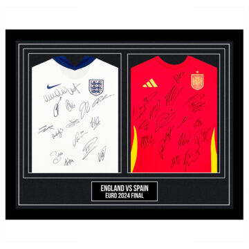 Signed England & Spain Framed Duo Shirts - Euro 2024 Final