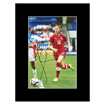 Signed Janine Beckie Photo Display 8x6 - Canada Icon