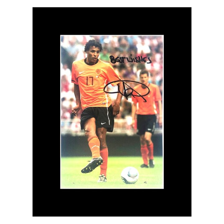Signed Pierre van Hooijdonk Photo Display 8x6 - Holland Icon