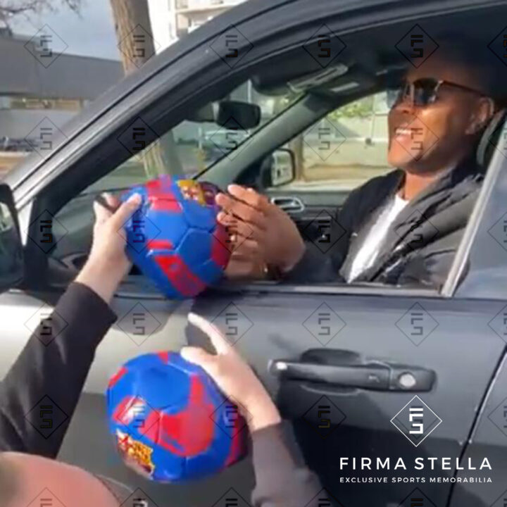 Signed Patrick Kluivert Framed Ball - FC Barcelona Icon