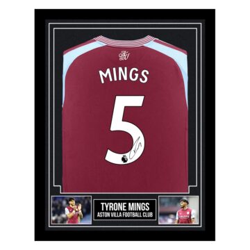 Signed Tyrone Mings Framed Shirt - Aston Villa Football Club