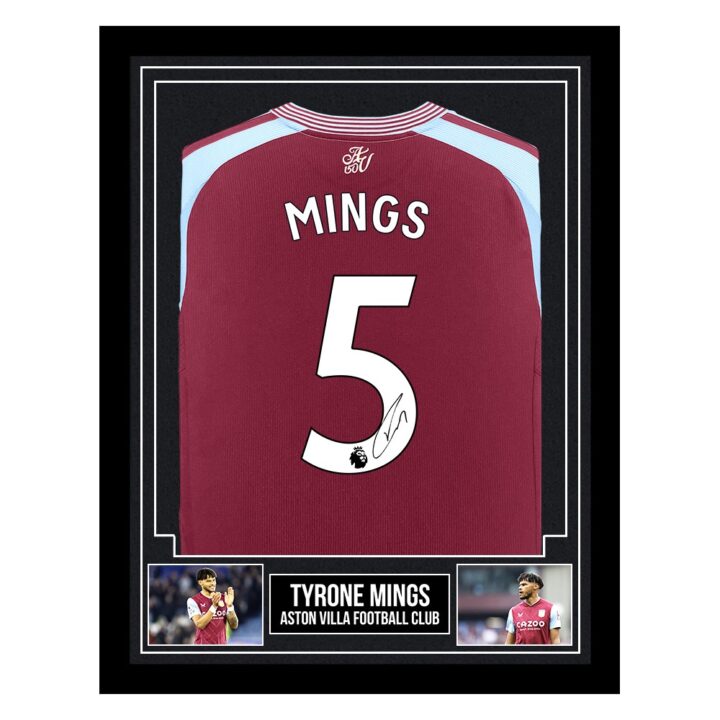 Signed Tyrone Mings Framed Shirt - Aston Villa Football Club