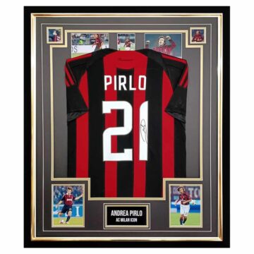 Autograph Andrea Pirlo Framed Shirt - AC Milan Icon