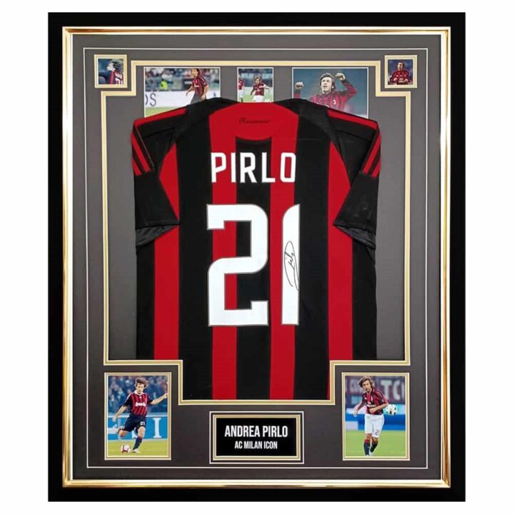 Autograph Andrea Pirlo Framed Shirt - AC Milan Icon