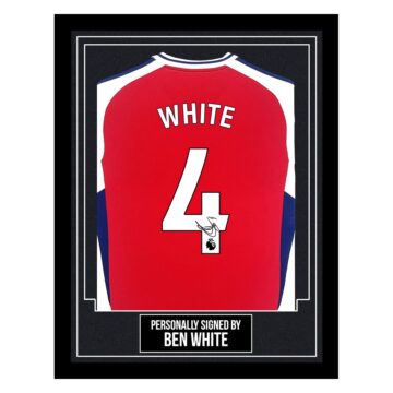 Ben White Signed Framed Shirt - Arsenal FC Autograph