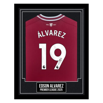 Edson Alvarez Signed Framed Shirt - Premier League 2025
