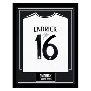 Endrick Signed Framed Shirt - La Liga 2025