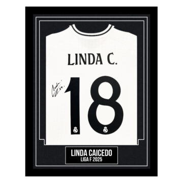 Linda Caicedo Signed Framed Shirt - Liga F 2025