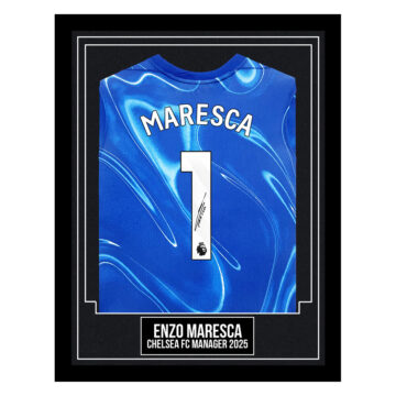Enzo Maresca Signed Framed Shirt - Chelsea FC Manager 2025