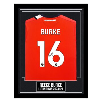 Reece Burke Signed Framed Shirt - Luton Town 2023/24