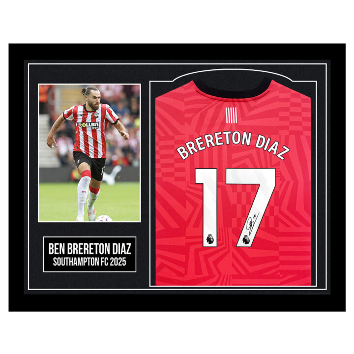 Framed Ben Brereton Diaz Signed Shirt - Southampton FC 2025