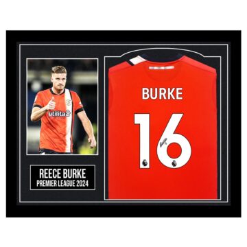 Framed Reece Burke Signed Shirt - Premier League 2024