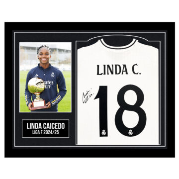 Framed Linda Caicedo Signed Shirt - Liga F 2024/25