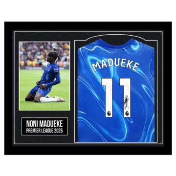 Framed Noni Madueke Signed Shirt - Premier League 2025
