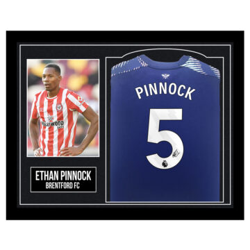Framed Ethan Pinnock Signed Away Shirt - Brentford FC Autograph