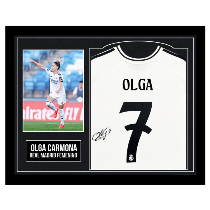 Framed Olga Carmona Signed Shirt - Real Madrid Femenino
