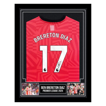 Signed Ben Brereton Diaz Framed Shirt - Premier League 2025