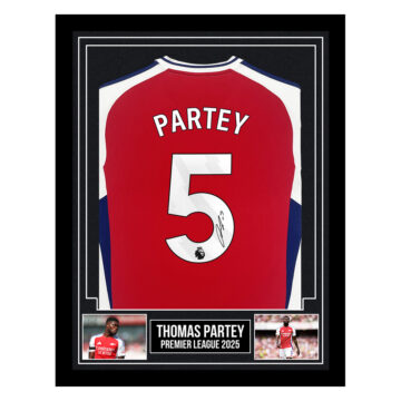 Signed Thomas Partey Framed Home Shirt - Premier League 2025
