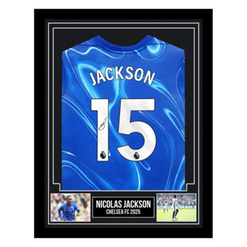 Signed Nicolas Jackson Framed Shirt - Chelsea FC 2025