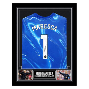 Signed Enzo Maresca Framed Shirt - Premier League 2024/25