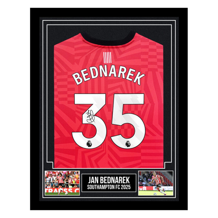 Signed Jan Bednarek Framed Shirt - Southampton FC 2025
