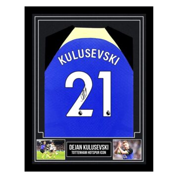 Signed Dejan Kulusevski Framed Shirt - Tottenham Hotspur Icon