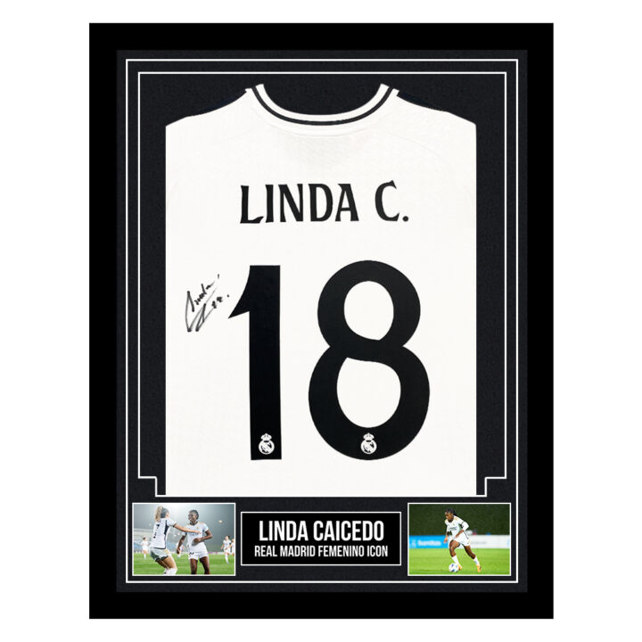Signed Linda Caicedo Framed Shirt - Real Madrid Femenino Icon