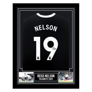 Signed Reiss Nelson Framed Shirt - Fulham FC 2025