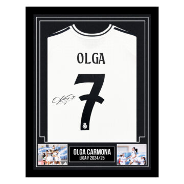 Signed Olga Carmona Framed Shirt - Liga F 2024/25