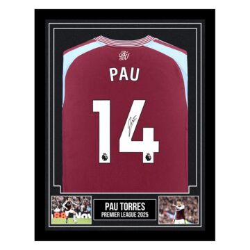 Signed Pau Torres Framed Shirt - Premier League 2025