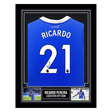 Signed Ricardo Pereira Framed Shirt - Leicester City Icon
