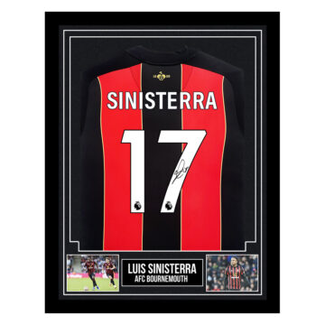 Signed Luis Sinisterra Framed Shirt - AFC Bournemouth Autograph