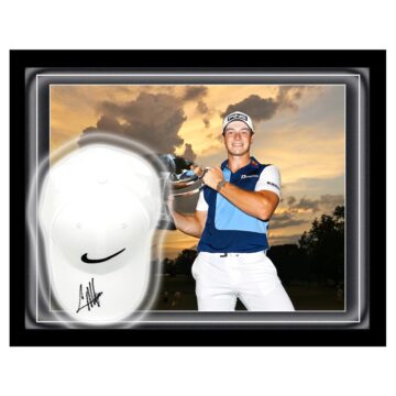 Signed Viktor Hovland Hat Framed Dome - FedEx Cup Champion 2023