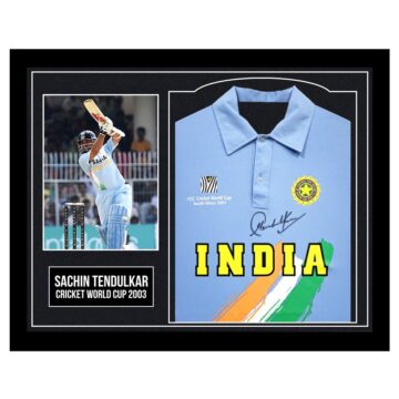 Framed Sachin Tendulkar Signed Shirt - Cricket World Cup 2003