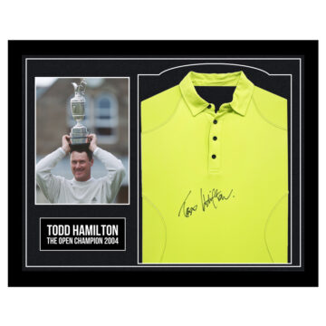 Signed Todd Hamilton Framed Shirt - The Open Champion 2004