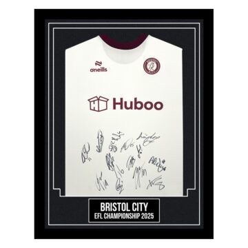 Bristol City Signed Framed Away Shirt - EFL Championship 2025