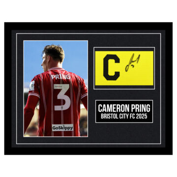 Signed Cameron Pring Framed Armband - Bristol City FC 2025