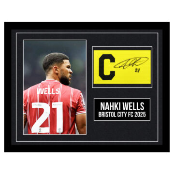 Signed Nahki Wells Framed Armband - Bristol City FC 2025
