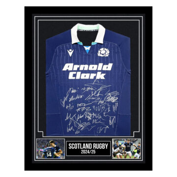 Signed Scotland Rugby Framed Shirt - Squad Autograph 2024/25