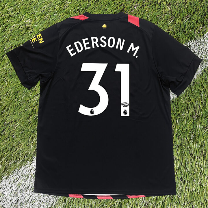Signed Ederson Away Shirt - Treble Winner 2023