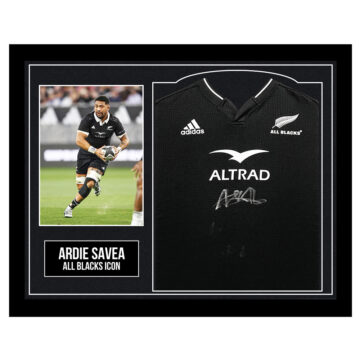 Framed Ardie Savea Signed Shirt - All Blacks Icon