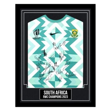 South Africa Signed Framed Away Shirt - RWC Champions 2023