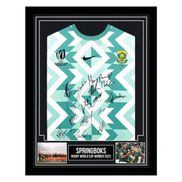 Signed Springboks Framed Away Shirt - Rugby World Cup Winners 2023
