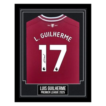 Luis Guilherme Signed Framed Shirt - Premier League 2025