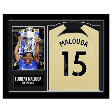 Framed Florent Malouda Signed Shirt - Chelsea FC Autograph