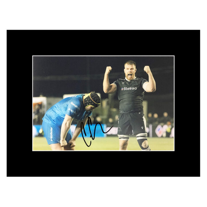 Signed Callum Chick Photo Display - 16x12 Newcastle Falcons Icon