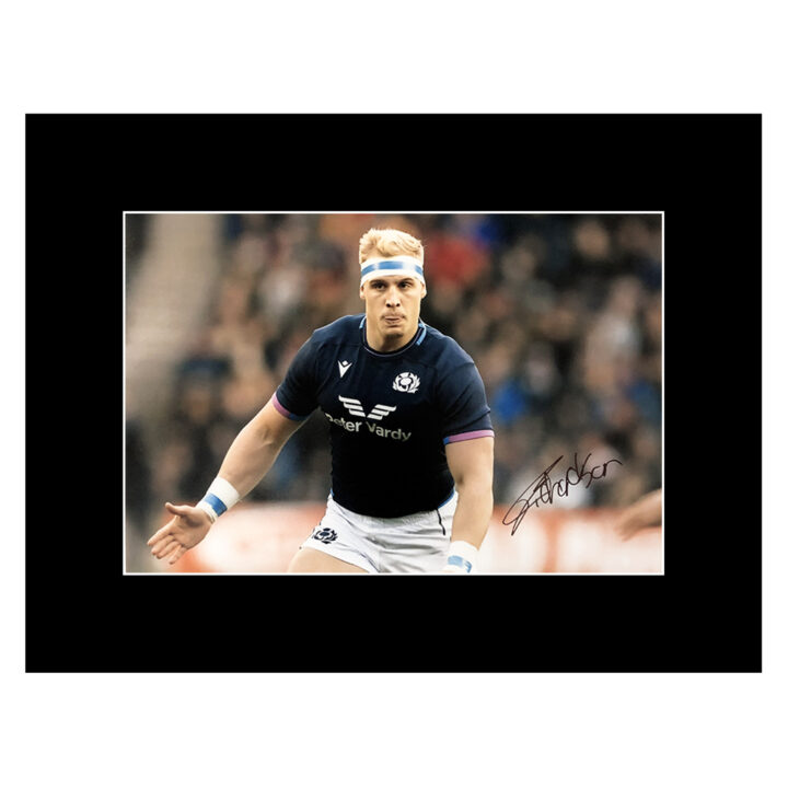 Signed Dylan Richardson Photo Display - 16x12 Scotland Rugby Autograph