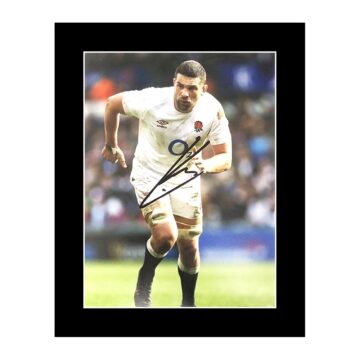 Signed Charlie Ewels Photo Display - 12x10 England Rugby Icon