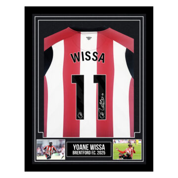 Signed Yoane Wissa Framed Shirt - Brentford F.C. 2025