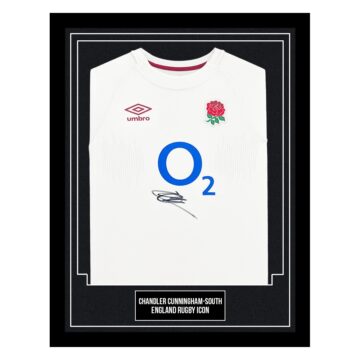 Chandler Cunningham-South Signed Framed Shirt - England Rugby Autograph